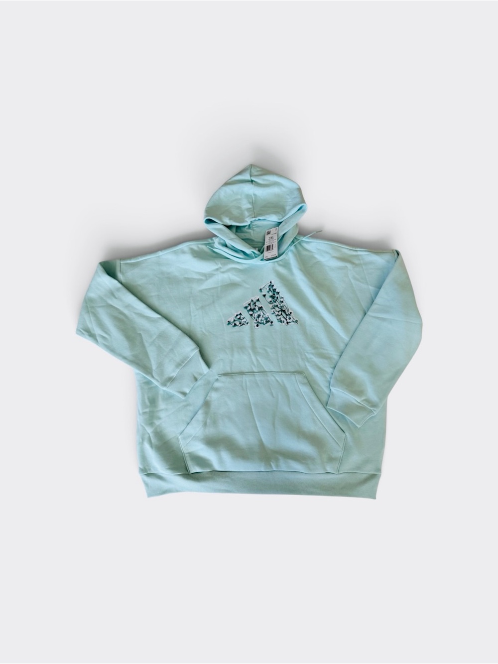 adidas Women's Logo Hoodie Sweatshirt in Halo Mint Size 2X